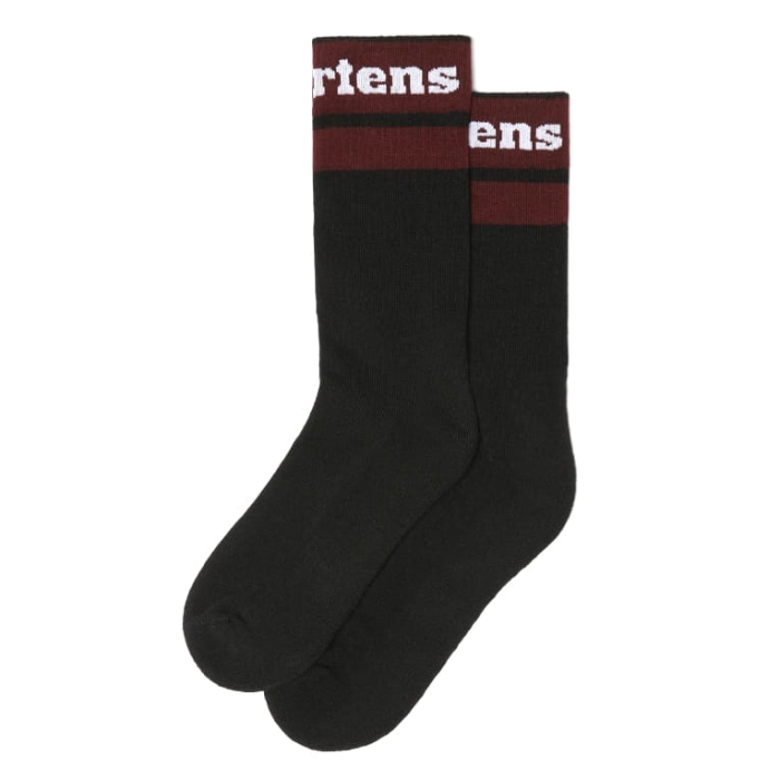 DR. MARTENS ATHLETIC LOGO BLACK-CHERRY RED SKARPETY