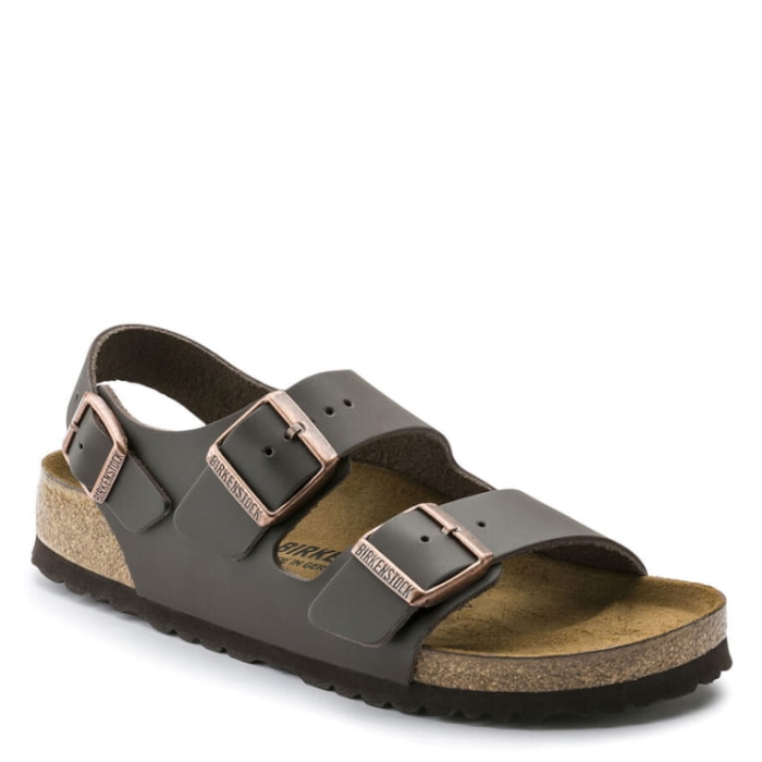 BIRKENSTOCK MILANO DARK BROWN LEATHER