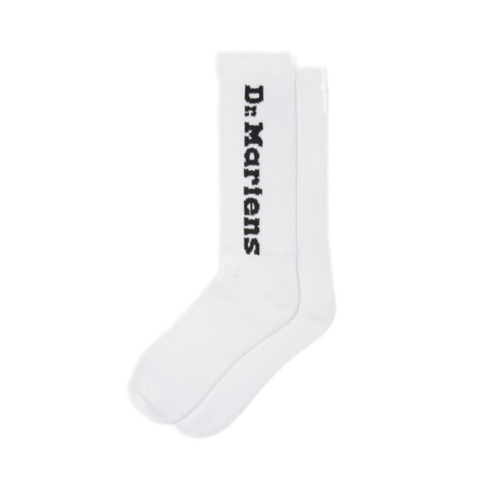 DR. MARTENS VERTICAL LOGO WHITE-BLACK SKARPETY
