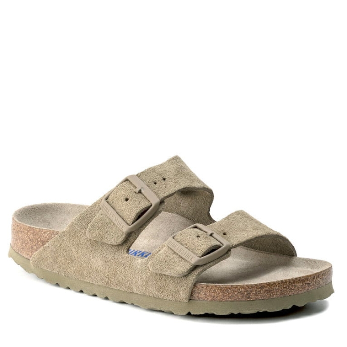 BIRKENSTOCK ARIZONA FADED KHAKI SUEDE SOFT